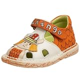 Garvalin Toddler/Little Kid Dolca Viking 92184 T-Strap,White/Orange,28 EU (US Little Kid 11-11.5 M)