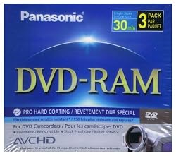 Panasonic LM-AF30U3 8CM Rewritable DVD-RAM for Camcorders (3 Pack)
