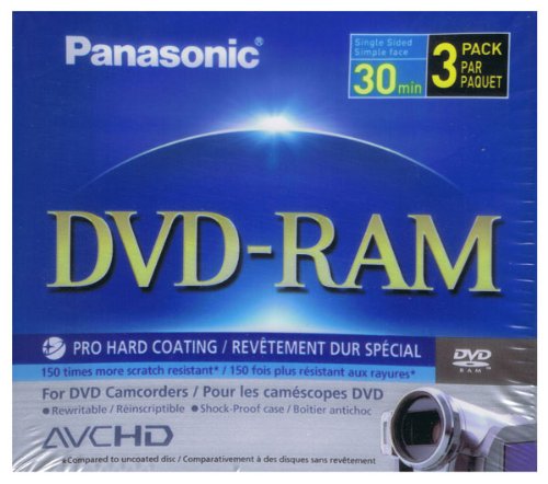 Panasonic LM-AF30U3 8CM Rewritable DVD-RAM for Camcorders (3 Pack)