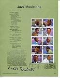 Dave Brubeck Jazz Big Band Pianist HOF Great Signed Autograph FDC Stamp Sheet - NBA Bedding