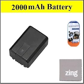Panasonic HC-V10 Camcorder Battery - Premium VW-VBK180 Battery + LCD Screen Protectors + Micro Fiber Cleaning Cloth