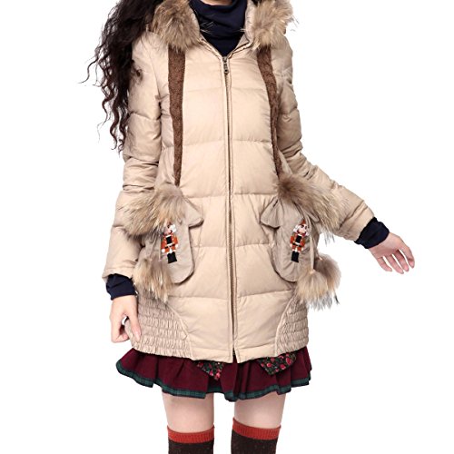 (アートカー)Artka オリジナルデザイン レディーズラクーンファー付きダウンコート CK17134D