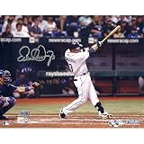 Steiner Sports MLB Tampa Bay Rays Evan Longoria White Jersey Swing Horizontal Signed Photograph