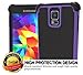 Galaxy S5 Case, Cover - Double Armor Two Layer Hybrid With Soft Silicone Rubber Inside And Detachable Hard Polycarbonate (PC) Plastic Outside Shell, Shockproof, Heavy Duty, Low Profile, Attractive Appearance, by GidCell - [Includes: 1 Case, 1 Screen Protector, 1 Stylus Pen, 1 Cleaning Cloth] - [Purple]