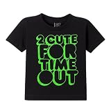 - Black Toddler Boys 2 cute for timeout Tee - 4T