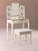 Coaster Wood Single Drawer Makeup Vanity Table Set with Mirror and Stool in White