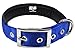 Downtown Pet Supply Deluxe Dog Collar - Padded Adjustable Dog Collar with Metal Buckle & D-ring - Machine Washable & Water Resistant Thick Dog Collar - Blue - M - Medium Dog Collar