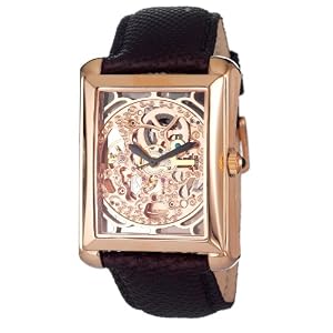 Akribos XXIV AK426RG Rose Gold Snakeskin Band Skeleton Men's Watch