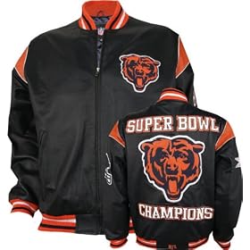 Chicago Bears Commemorative Super Bowl Champions Leather Varsity Jacket