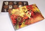 Scott's Cakes Cocoa Covered Dark & White and Dark & White Chocolate Truffles 1 Pound Fall Leaf Box