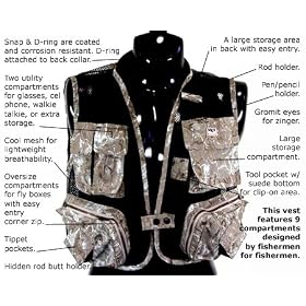 Aqua Design Light Weight Multi-pocket Camouflage Fishing Travel Lite Vest Sand Color