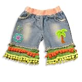 Banana Split by Hannah Banana - Infant Girls Denim Capris, Denim Blue, Multi