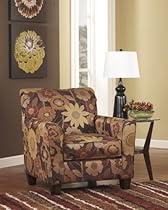 Hot Sale Gale Russet Collection Floral Print Fabric Upholstery Living Room Accent Chair