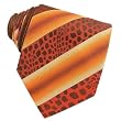 Roberto Cavalli Brown Giraffe Patterned Bands Woven Silk Tie