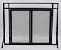 MISSION 2-Door Panel Fireplace Hearth Spark Screen [39" x 31"] - BLACK