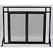 MISSION 2-Door Panel Fireplace Hearth Spark Screen [39" x 31"] - BLACK