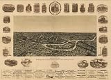 Reproduction of an 1892 Antique Panoramic Map of Dallas, Texas by Paul Giraud