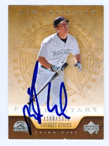 Garrett Atkins Autographed/Hand Signed MLB Baseball Card (Colorado Rockies) 2005 Upper Deck MLB Arti