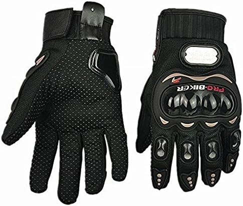 Upalm Carbon Fiber Pro-Biker Bicycle Motorcycle Motorbike Powersports Racing Gloves (Black, X-Large)