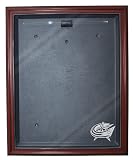 NHL Columbus Blue Jackets Cabinet Style Jersey Display, Mahogany