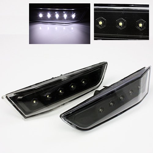 ModifyStreet Euro Black Side Marker White LED for 03-07 Infiniti G35 Coupe