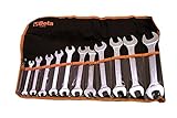 Beta 55/B12 Open End Wrench Set, 12 Pieces ranging from 6mm x 7mm to 30mm x 32mm in wallet, with Chr