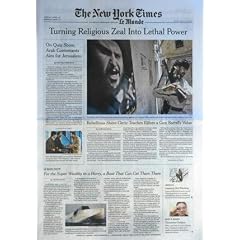 NEW YORK TIMES LE MONDE (THE) du 25-04-2004 TURNING RELIGIOUS ZEAL INTO LETHAL POWER - ON QUIZ SHOW ARAB CONTESTANTS AIM FOR JERUSALEM BY NEIL MAC FARQUHAR - REBELLIOUS SHIITE CLERIC TEACHES ELDERS A GUN BARREL'S VALUE BY WONG FOR THE SUPER WEALTHY IN A HURRY A BOAT THAT CAN GET THEM THERE BY BRUNI GLAMOROUS GADGET