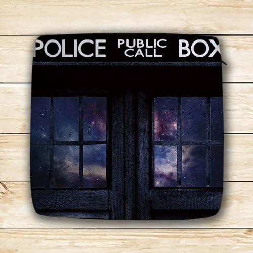 Usaying Custom Doctor Who Tardis Police Box Starry Night Pattern Cotton Memory Foam Seat Cushion Chair Pad Square 16",one side