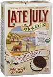 Late July Organic Vanilla Bean With Green Tea Sandwich Cookies, 9-Ounce Boxes (Pack of 6)