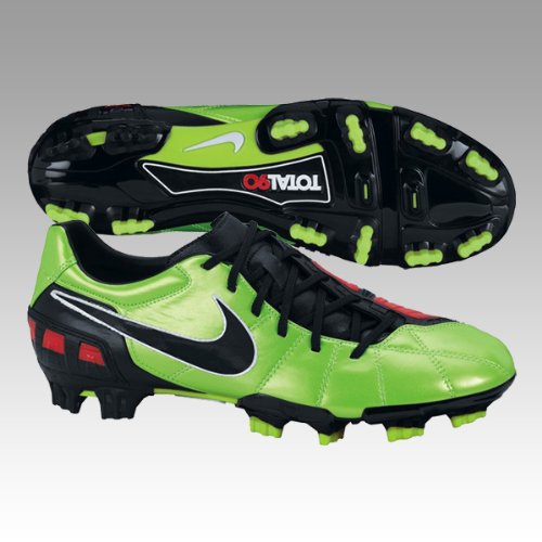 Nike Men's NIKE TOTAL90 STRIKE III FG SOCCER CLEATS 11.5 (ELECTRIC GREEN/BLK/CHLLNG RED)