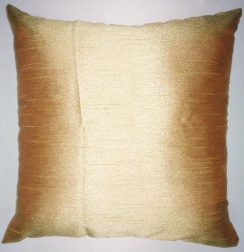 Gold-Satin Dupioni Faux Silk Cushion Covers. Size - 18 inch x 18 inch.