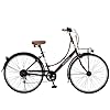 RENAULT(ルノー) 266L Classic-R4 ブラウン 26インチ(パンクしにくい強化タイヤ<アラミド繊維とセラミック粒子による強化層でパンクしにくい>)  シマノ6段変速ギア搭載 シティサイクル LEDオートライト/リング錠/ローラーブレーキ/泥除け/別売カゴ取付用フロントキャリア標準装備 11404-1399