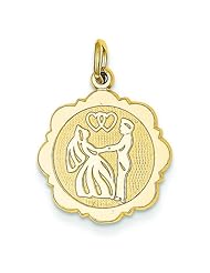 14K Gold Bride & Groom Charm Wedding Marriage Pendant