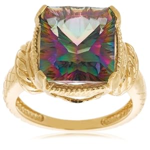 10k Yellow Gold Mystic Topaz Ring, Size 7 by Amazon.com Collection