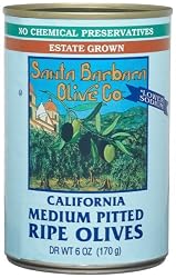 Santa Barbara Olive Co. California Medium Pitted Ripe Olives, 6 Ounce Tins (Pack of 12)