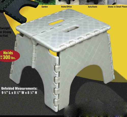 SINGLE STEP FOLDING STEP STOOL - WHITE