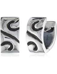 Zina Sterling Silver "Swirl" Snap Hoop Earrings