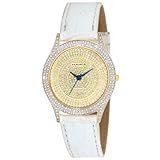 Akribos XXIV Women's AKR464YG Brillianaire Diamond Gold Swiss Quartz Strap Watch