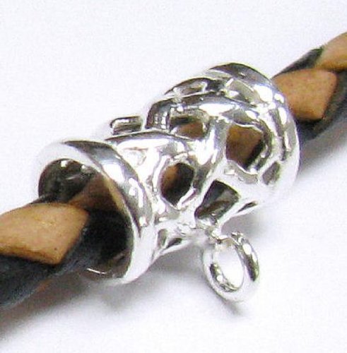 2 pcs .925 Sterling Silver Pendant Connector Flower Bail For Pandora Troll Chamilia Biagi European Story Bead Charm Bracelets / Findings / Bright