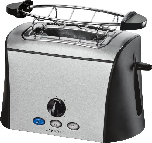 Clatronic TA 3324 2 Scheiben-Toaster, schwarz/inox-263 