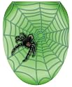 Toilet Tattoos TT-H700-O Spider Web Design, Elongated