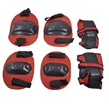 Como Children Skating Elbow Knee Wrist Pad Protectors Guards Black Red