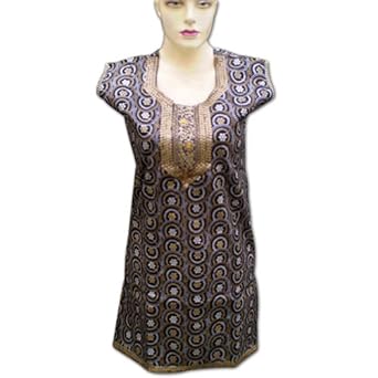 Handmade Block Printed Embroidered Cotton Top With Sequins