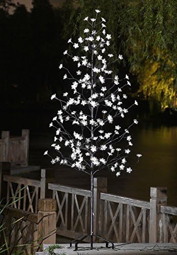Lightshare 7FT 200LED Pear Blossom Flower Tree Light,Clear Flower,White Light