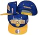 mitchell & ness golden states warriors blue yellow grey under visor / bill snapback hat cap