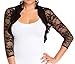 eVogues Plus Size Sheer Lace Bolero Shrug Black