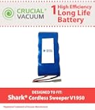 Shark Cordless Sweepers Long Life Extended Capacity 3000mah Rechargeable Battery Replacement Designed To Fit Shark V1950, VX3, XB1918 Cordless Sweepers; Designed & Engineered By Crucial Vacuum