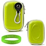 Canon PowerShot Point & Shoot Camera Accessories from VanGoddy Offers our Slim & Stylish Protective Case Cover Silicone Skin in Candy Apple Green **Fits Canon PowerShot A2200 A3300 ELPH 100HS 300HS 310HS 500HS 510HS SD4000IS SD4500IS Model Cameras** + VanGoddy LIVE * LAUGH * LOVE Wristband