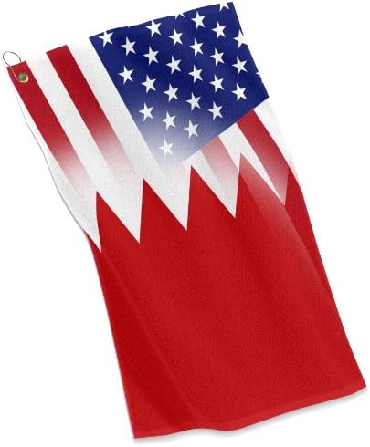 Golf / Sports Towel - Flag of Bahrain & USA - Bahraini