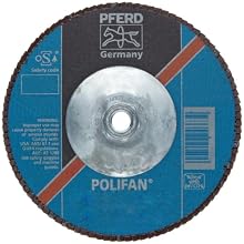 PFERD Polifan SGP Abrasive Flap Disc, Type 27, Threaded Hole, Phenolic Resin Backing, Zirconia Alumina